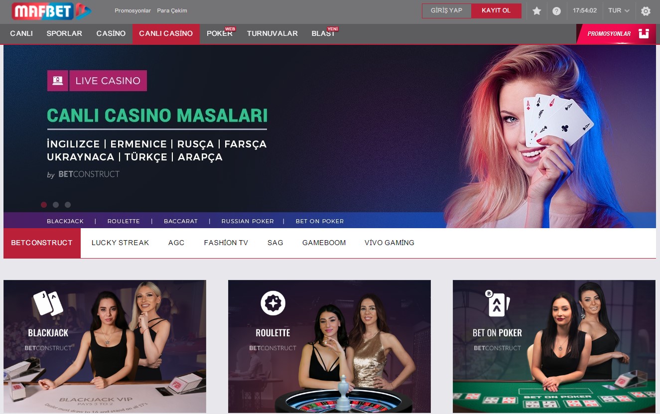 Mafbet Casino Giriş Lobisi